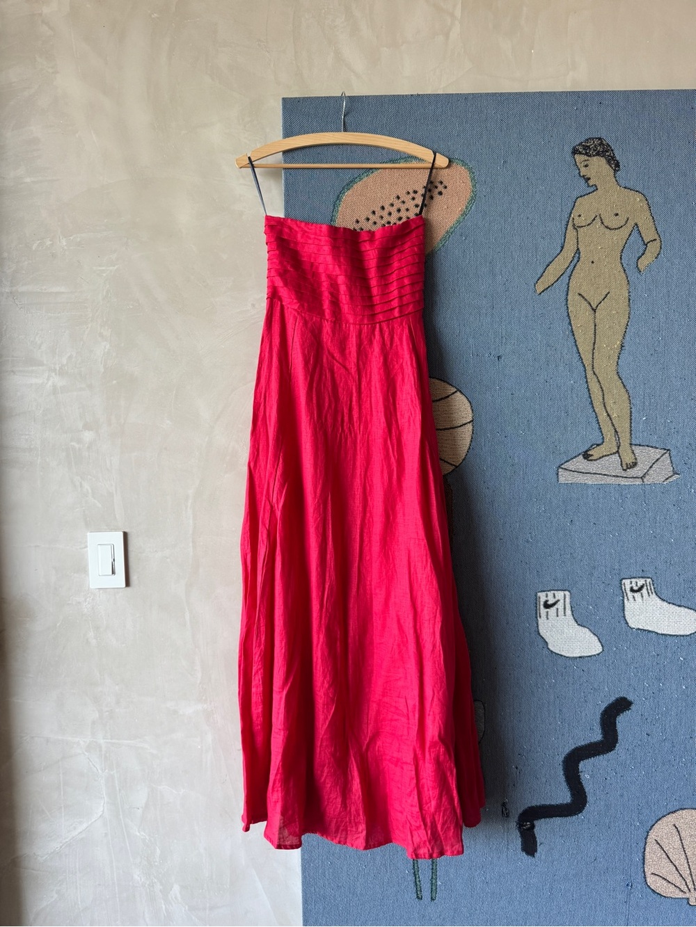 Lusana strapless linen dress